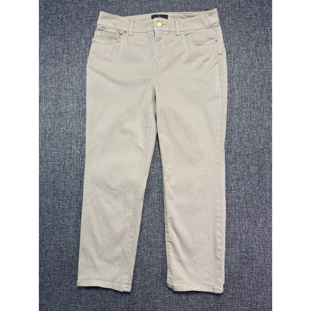 Chico's So Slimming Crop Pants Women Beige | 30" Waist | Fits Size 10 | Label 0